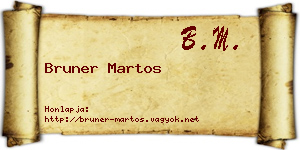 Bruner Martos névjegykártya